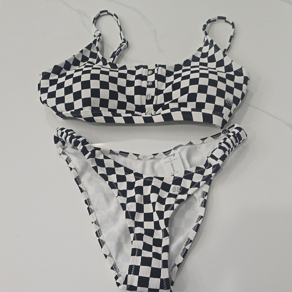 Salty honey two piece checkered swimsuit